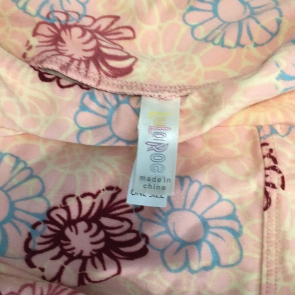 Peach floral print LuLaRoe leggings - Picture 3 of 3